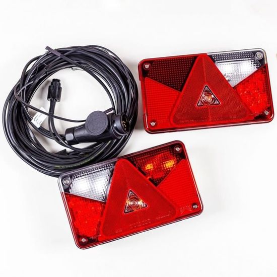 Kit éclairage remorque: feux arrières Aspöck Multipoint III + câblage 7m à  13 broches - Cdiscount Auto