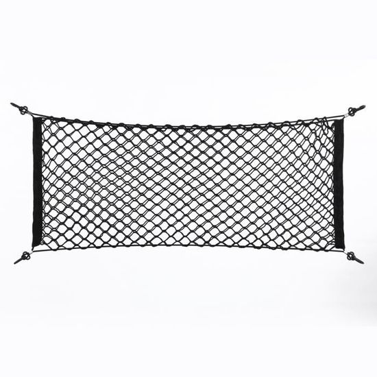 Filet De Rangement Coffre Voiture 110x60 Cm - Avec Crochets, Universel, Extensible, Pour SUV Et Monospaces