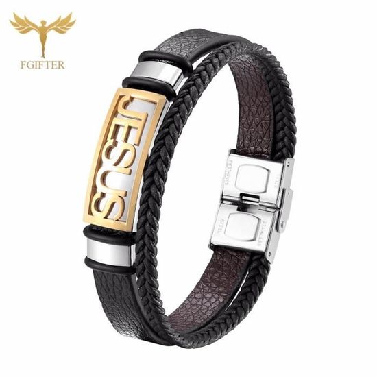 Bracelet Chaîne Avec Croix Chrétienne - Argent, Pour Femme Ou Homme, Neuf
