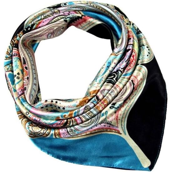 Sciarpa Bandana COMVIP In Raso Di Seta 60x60 Cm – Protezione Solare Uomo/Donna, Rosa, Multiuso - 2