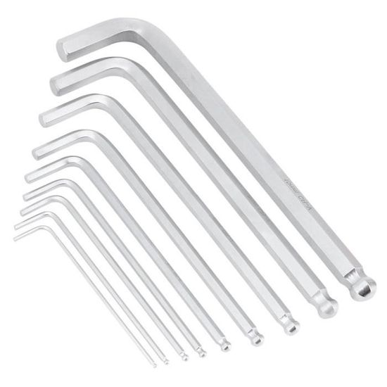 Jeu De 4 Clés Allen à Bout Sphérique 4mm - Acier Chrome Vanadium, Longueur 108mm, Pour Bricolage Et Assemblage
