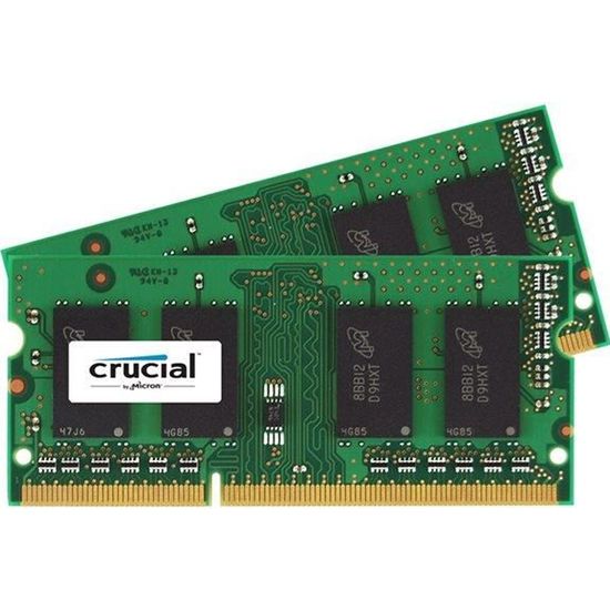 Barrette RAM Crucial DDR3L 8 Go 1333 MHz PC3L-10600 SODIMM Pour Portable - Neuve