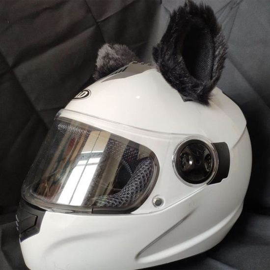 Cover Casque Peluche Laroal Housse Casque Moto Lapin - Décoration Peluche Blanche - Style Amusant Pour Motards Peluche Lapin Blanc