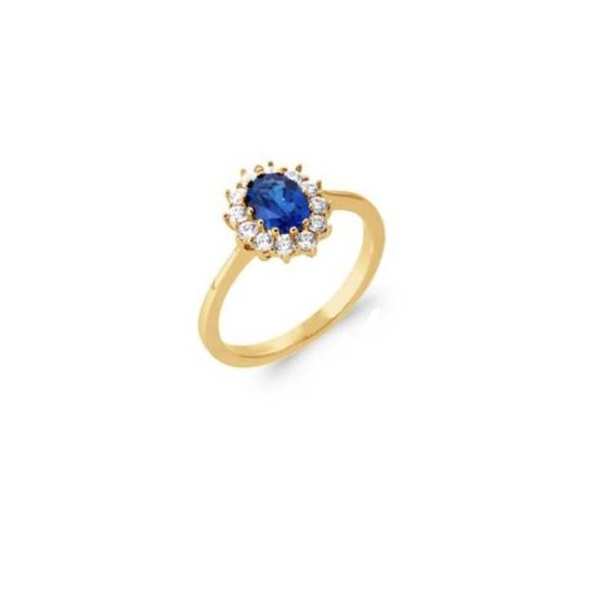 Bague Marquise Zirconium Plaqué Or 18 Carats 750/1000 - Bijouxia