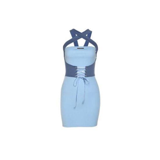 Robe,Mini robe à lacets,Sexy,Slim,taille haute,à lacets,automne hiver
