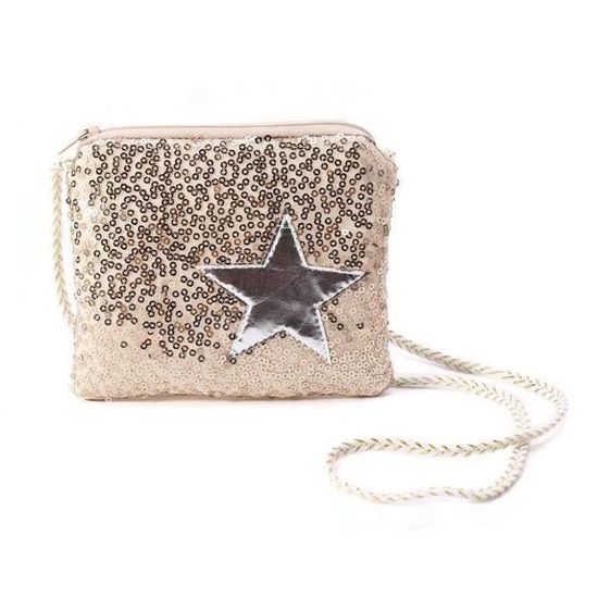Sac à Main Enfant Papillon à Paillettes - Bandoulière Réglable, Dimensions 16.5x4x14.5 Cm - Pour Petites Filles, Rose