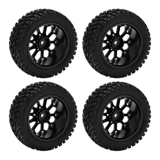 BuyWeek 4 Pneus RC 1/10 En Caoutchouc – Jantes 10 Trous – Diamètre 120 Mm – Pour HSP Redcat Traxxas Tamiya – Accessoire Camion