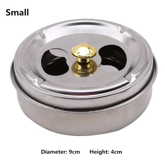 Cendrier Rond En Métal Avec Couvercle Pivotant - Design Rétro Et Anti-vent Pour Intérieur Et Extérieur