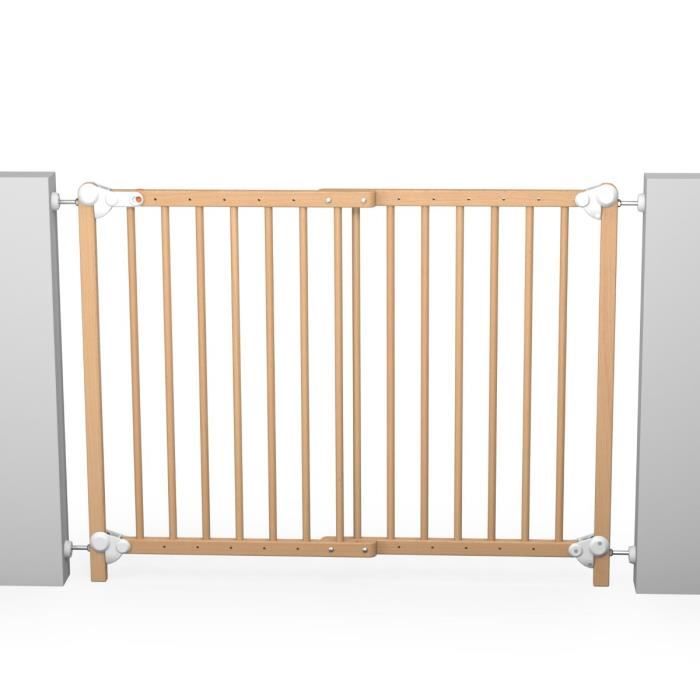 Barrière de sécurité Ultra-Extensible WEBABY Hêtre verni & Gris - AT4