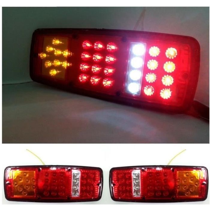 12V LED x2 FEUX LAMPES ARRIERES CAMION REMORQUE FOURGON CARAVANE CAMPER *33 LED