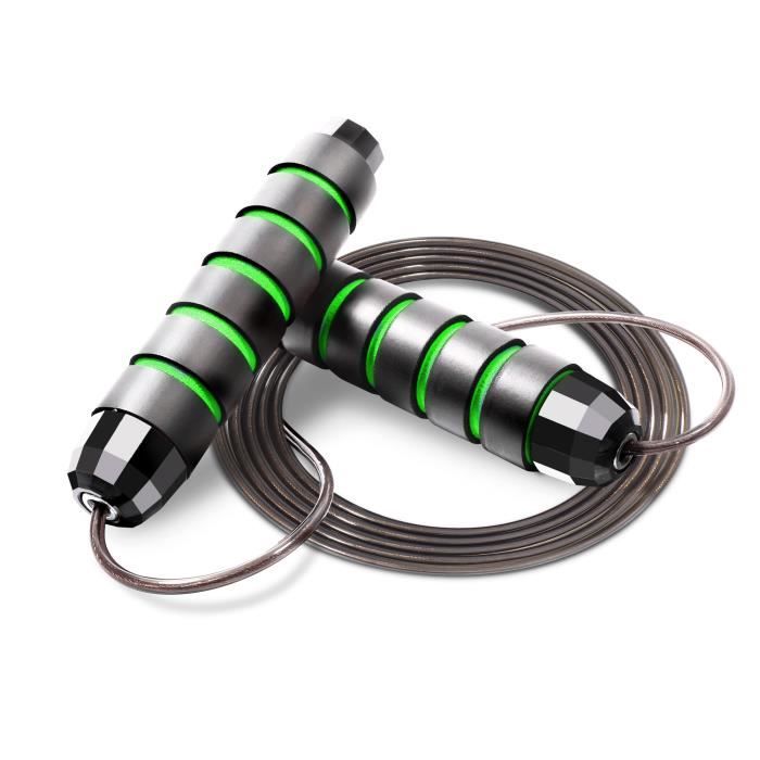Corde à Sauter, 2.8M Speed Rope , Roulements à Billes en Acier Ergonomique et Poignée Anti-Glissant en Mousse à mémoire pour Fitness