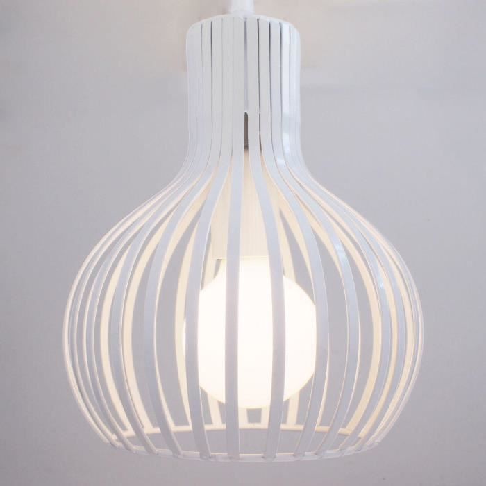 MOGOD Pendentif Suspension Luminaire Lustre Métal Lampe de Plafonde Blanc pour Cuisine Salon Bar