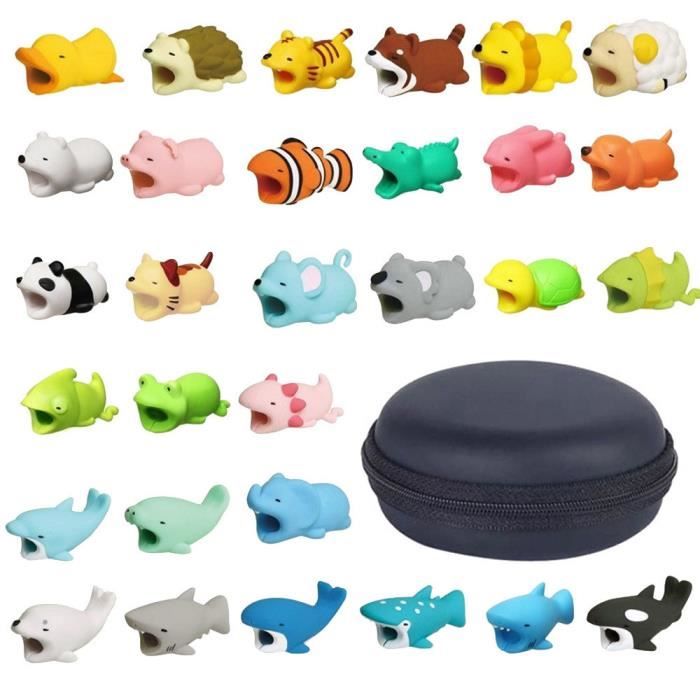 【Accessoires de vélo】30PCS Câble Ligne Bite Pour Iphone Câble Cordon Accessoire De Téléphone Animal Protège Mignon_YU13435