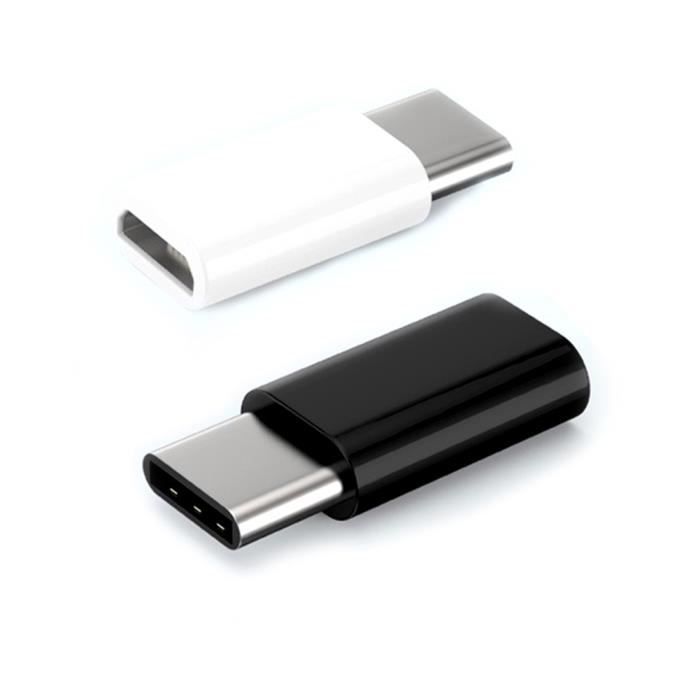 CENBLUE 2pcs Micro USB 2.0 5Pin Femelle ver Data USB 3.1 Type C Mâle Adaptateur Convertisseur