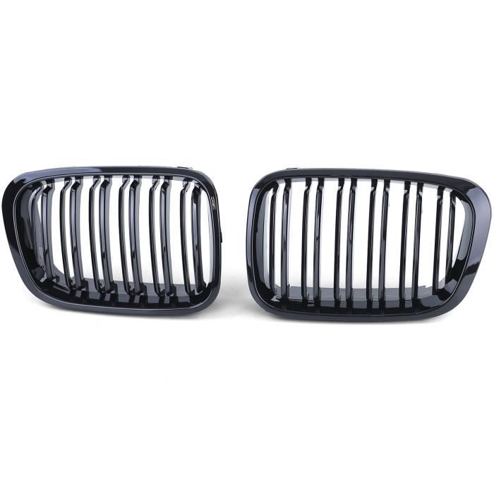 2 GRILLE DE CALANDRE NOIR BRILLANT DOUBLE LAME BMW SERIE 3 E46 BERLINE PHASE 1 DE 5/98 A 08/01