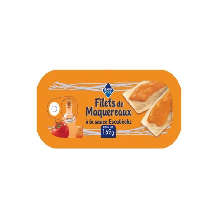 Filets de maquereaux à la sauce escabèche - Leader Price - 169g