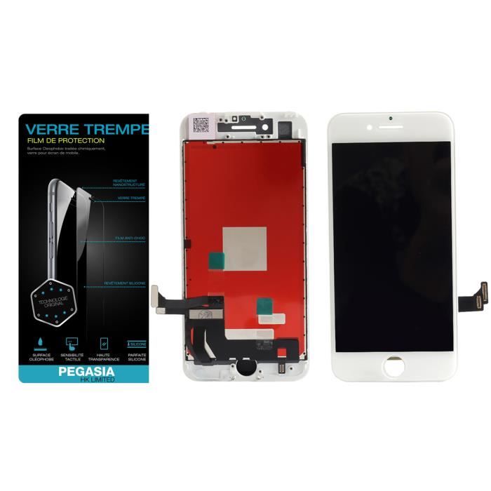 VITRE TACTILE + ECRAN LCD RETINA PREMIUM POUR IPHONE 7 BLANC + VERRE TREMPE DE PROTECTION OFFERT-PEGASIA