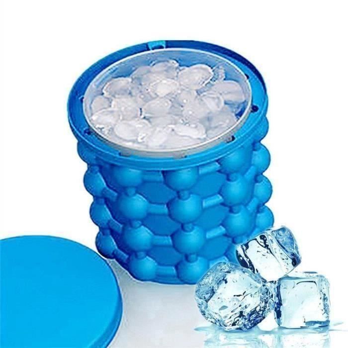 Bac à Glaçon ice cube maker genie Silicone Moules Seau à Glace avec Couvercle(1 Pcs)