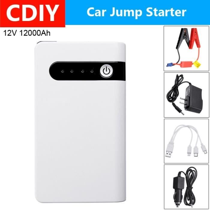 Démarreur de saut de voiture 12V 12000mAh, boîte de saut USB, chargeur de batterie, dispositif de démarrage