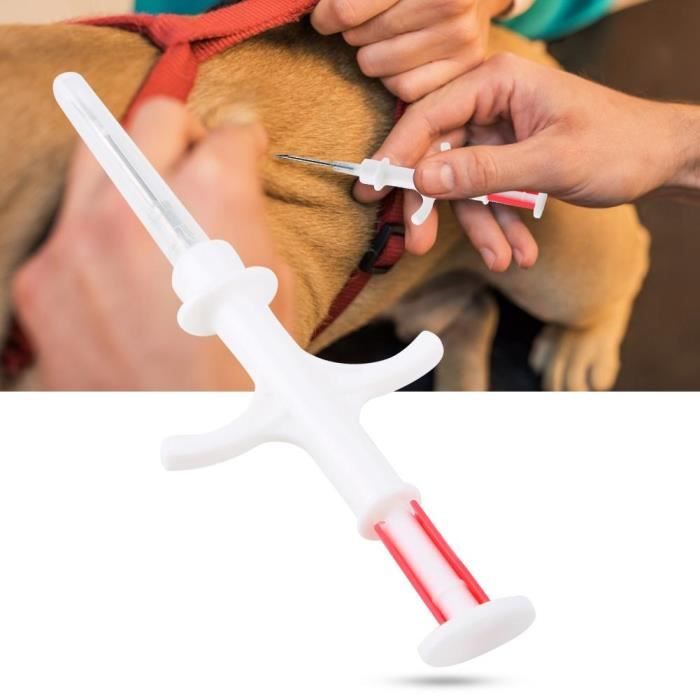 Tbest Puce pour chien 134.2K/125K FDX-B Puce Électronique RFID Transpondeur avec Seringue pour Animal 1.4*8mm