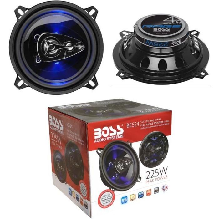 2 haut-parleurs BOSS AUDIO BE524 coaxial 4 voies 5,25\