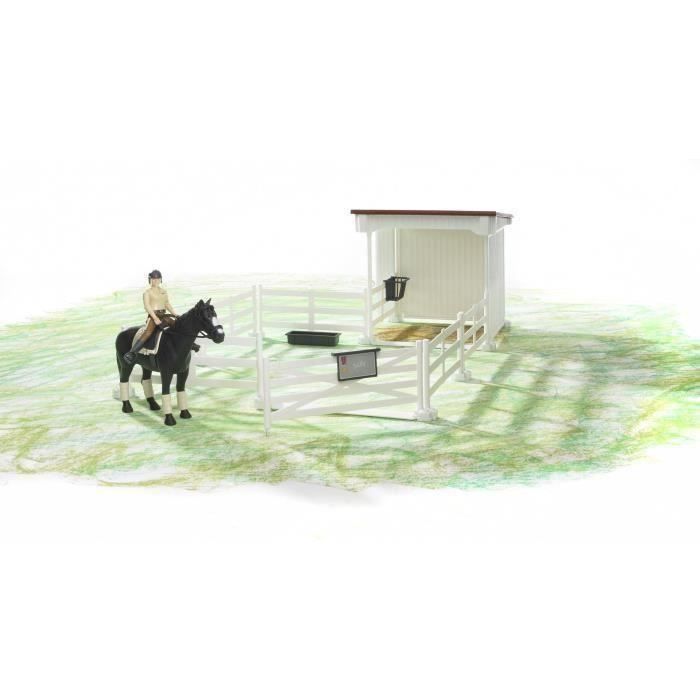 BRUDER - Enclos avec box, un cheval et un personnage - 10,6 cm