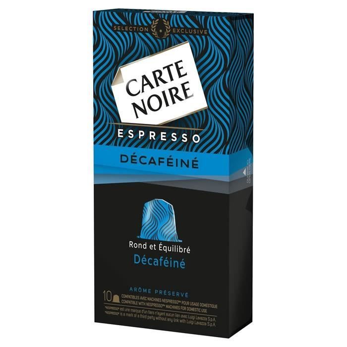 LOT DE 10 - CARTE NOIRE : Espresso décaféiné - 10 Capsules de café 53 g