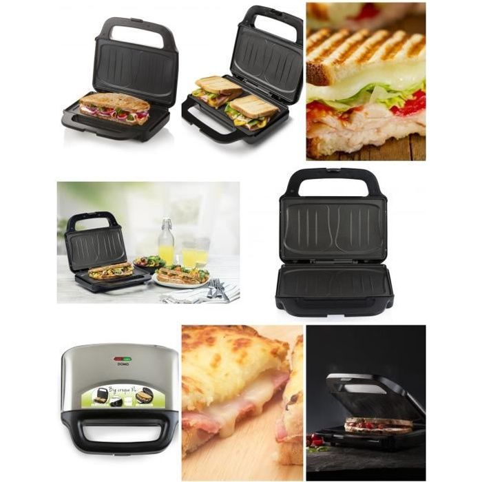 APPAREIL A CROQUE MONSIEUR Plaques de cuisson extra large Revêtement antiadhésif 900 W