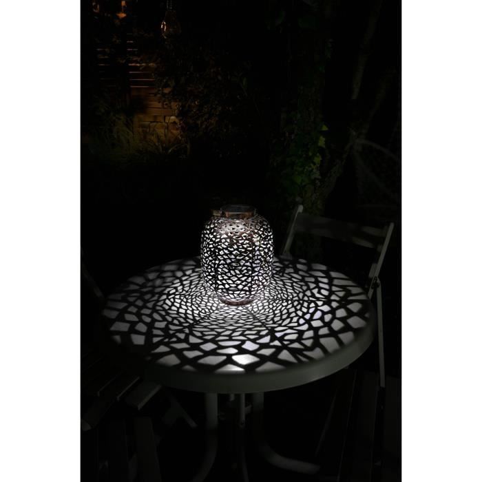 Lanterne solaire métal ajouré design Rétro