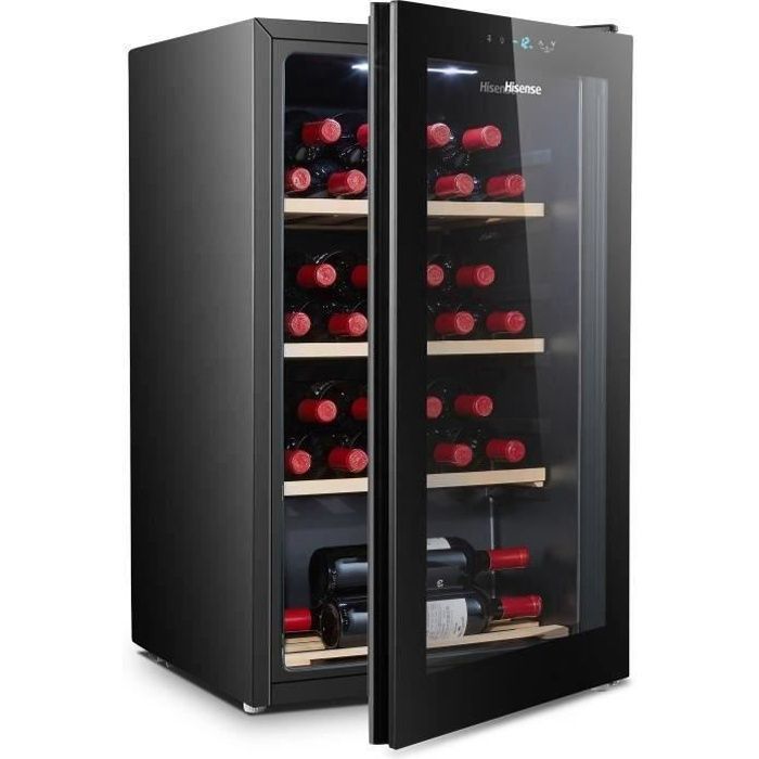 HISENSE WSD100A10J - Cave à vin de service - 30 bouteilles - pose libre - 39dB - Clayette bois - L49xH84,4