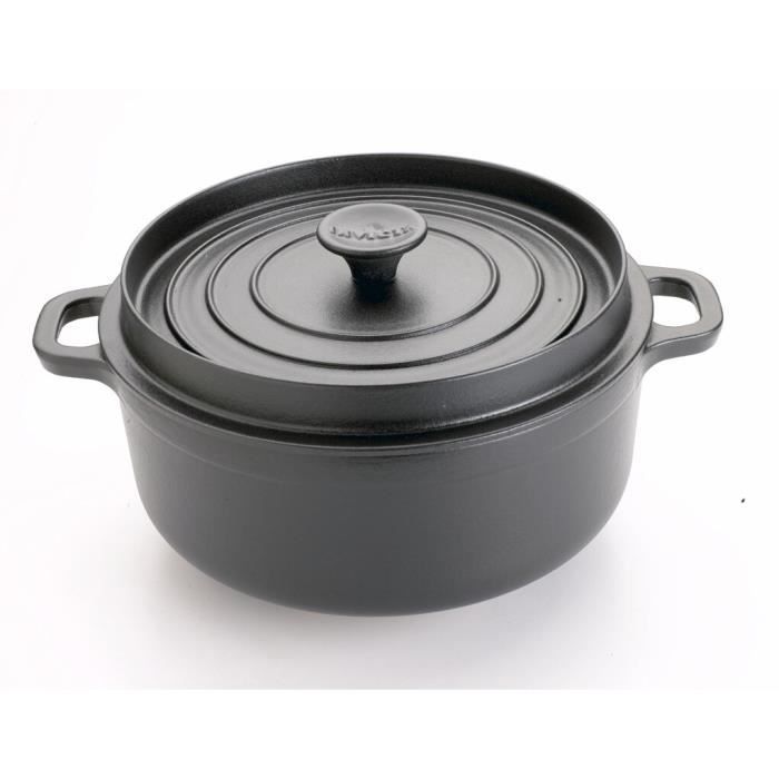 INVICTA PUV302321 Cocotte ronde - Ø 32 cm - Noir - Tous feux dont induction