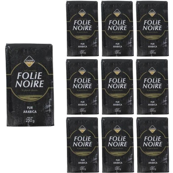 [Lot de 10]Café moulu pur arabica folie noire - 250g par paquet
