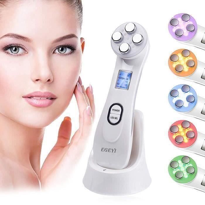 EMS Appareil à Ultrason Visage, LED Massage Visage Appareil Visage Anti Age Luminotherapie Appareil, Soins de la Peau pour le Visage