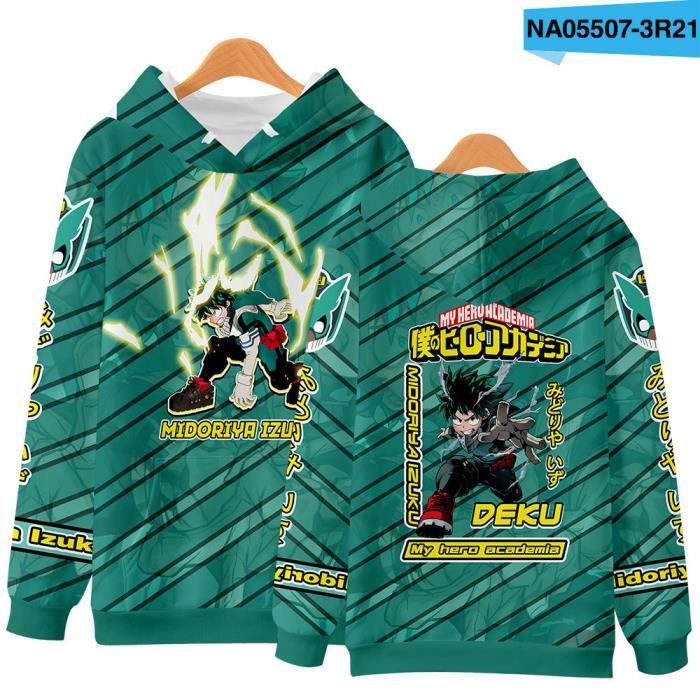 Dessin animé de sweat-shirt,2021 japon Anime mon héros académique gar?ons filles Cosplay Costume à capuche sweat enfants adultes 3D