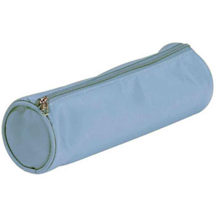Trousse nylon ronde tendance 70x220 mm Bleu clair