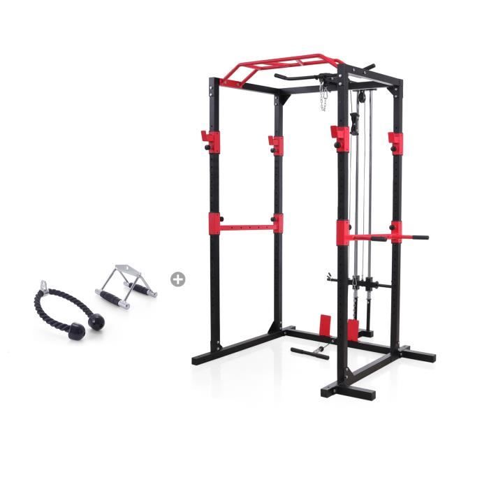 zoomyo Power Rack, construction solide et stable en acier, ensemble de salle de fitness à domicile avec 2 spotters