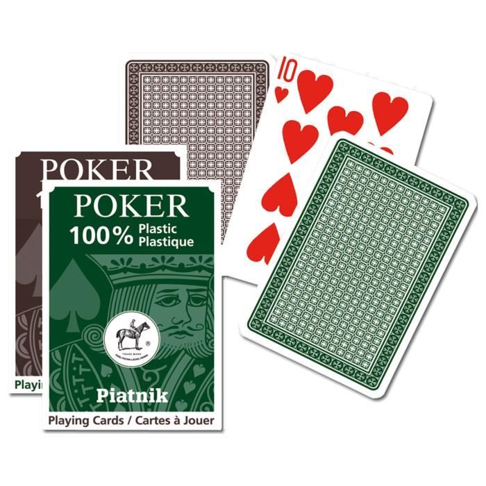 Jeu de cartes de Poker en plastique : Marron