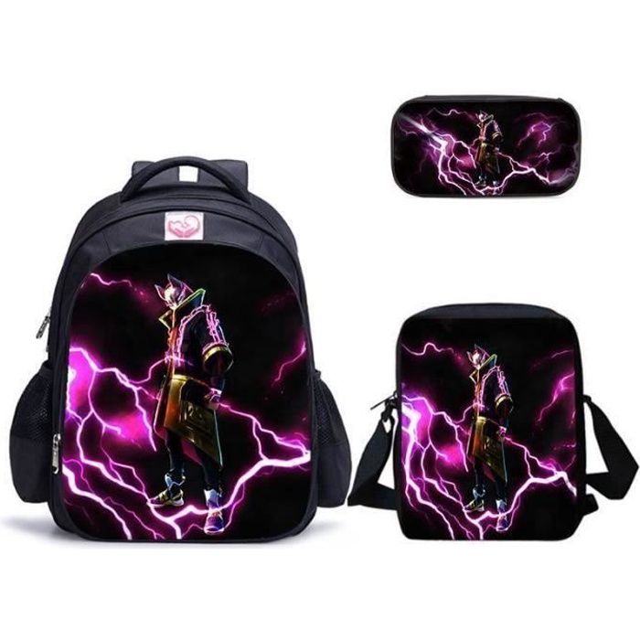 3 Pack Sac à Dos Sac d'ordinateur, Fortnite Sac à Dos d'impression Sac à Dos Bookbag Femmes Sac porté Dos Scolaire-A1