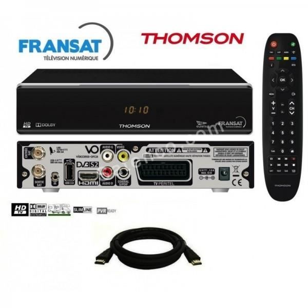 Pack récepteur Thomson THS805 HD + Carte Fransat + Câble HDMi 2M Offert