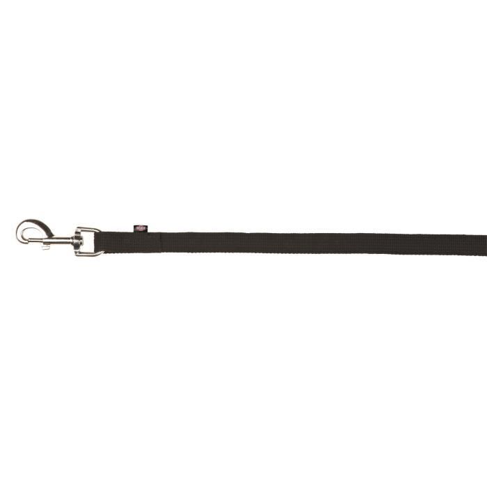TRIXIE Laisse à pister sangle plate 15m - 20mm - Noir - Pour chien