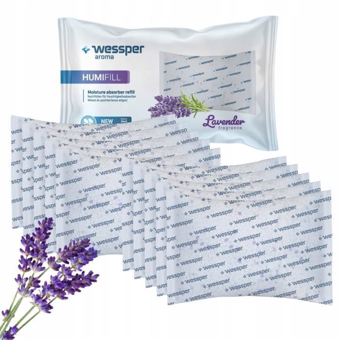 WESSPER Humifill 10 cartouches granulés pour déshumidificateur au parfum de lavande