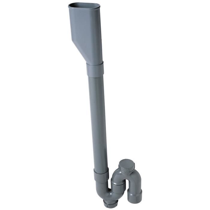 WIRQUIN Siphon double crosse SP5004 - PVC - Machine à laver - Sortie verticale - À coller