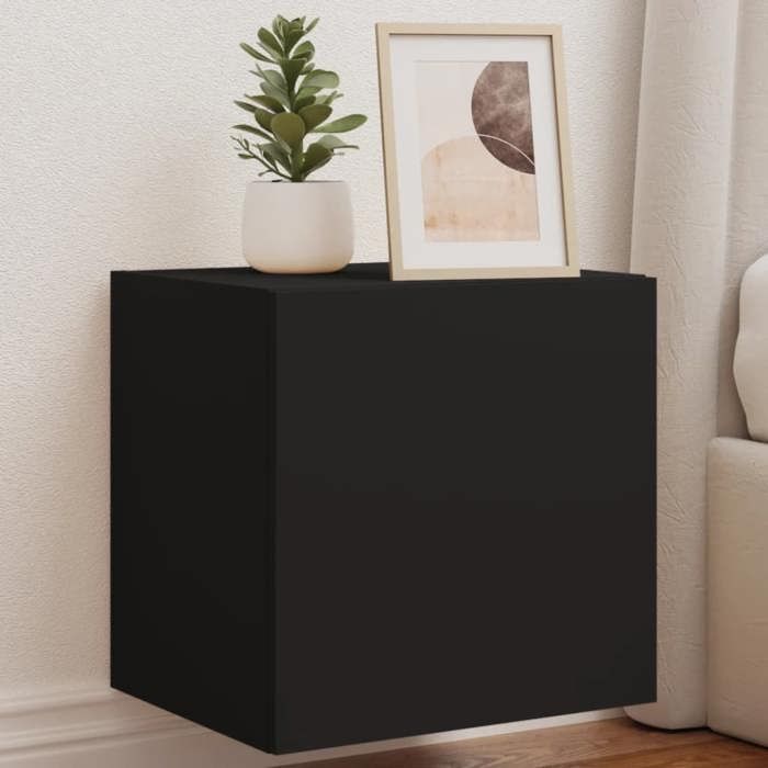 vidaXL Meuble TV Mural avec Lumières LED Armoire de Télévision Suspendue avec Rangement Meuble Télé Flottant Salon 837248