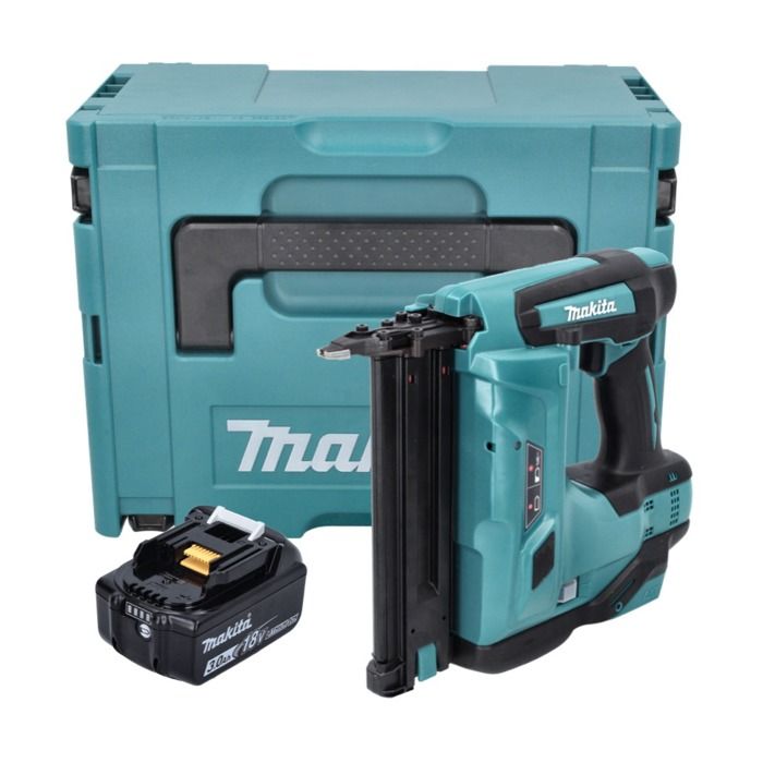 Makita DBN 500 F1J Cloueuse sans fil 15 50 mm 18 V + 1x Batterie 30 Ah + Makpac sans chargeur