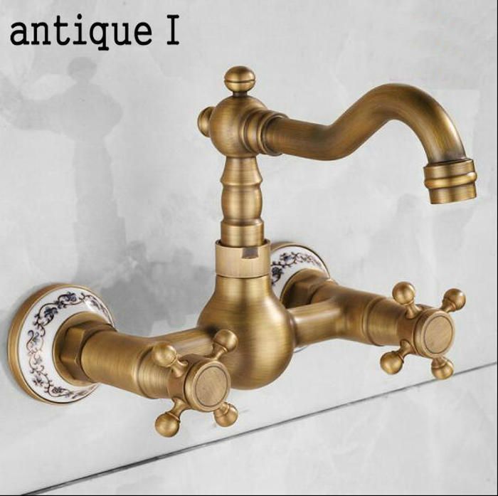 Mélangeur évier mural rétro 135 mm | Robinet vintage cuisine