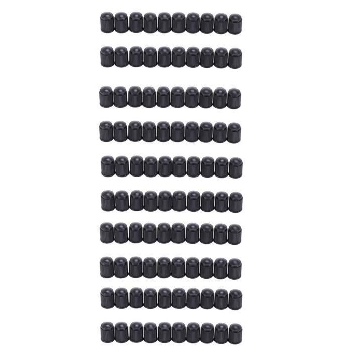 Bouchons Valve Vélo 100 Bouchons De Valve Pneu Noirs - Plastique, Pour Voiture, Moto, Vélo, SUV Bouchon De Valve Voiture