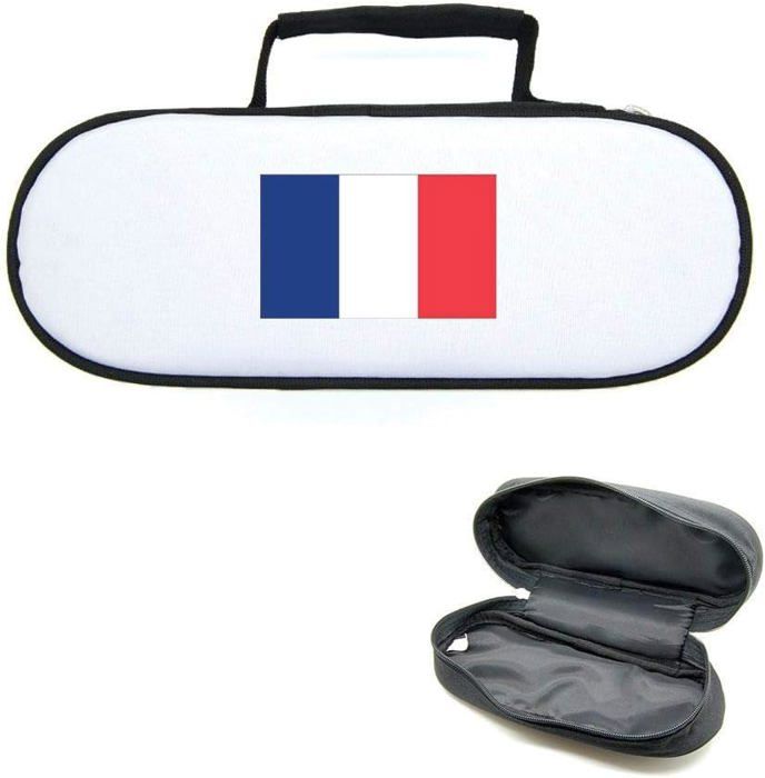 Sacoche Pétanque Personnalisable Mygoodprice – 3 Boules + Cochonnet, 23x9x6 Cm, Polyester, Drapeau Français Et Picto