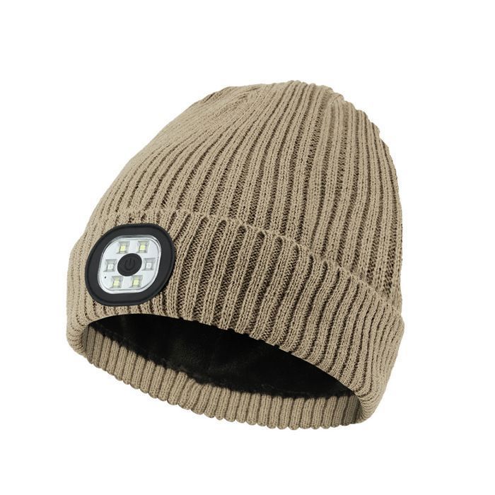 Chapeau unisexe avec lumière LED pour documents solides doublure Smile Bonnet Ogo débarrassant la nuit la course à pied Kaki