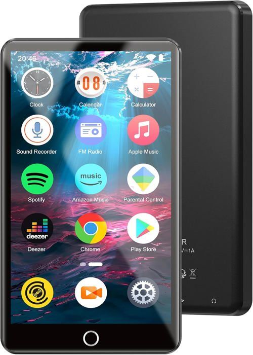 Lecteur MP3 96 Go avec Bluetooth et WiFi, écran tactile de 4,02 pouces, lecteur MP3 MP4, lecteur portable Android MP3 avec Spotify, Audible, Music, Deezer, lecteur de musique HiFi avec
