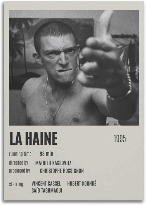 Suumyo Poster Film La Haine - Affiche Artistique Chambre Salon 30x45 Cm Sans Cadre